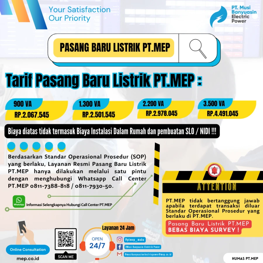 TARIF PASANG BARU LISTRIK PT.MEP