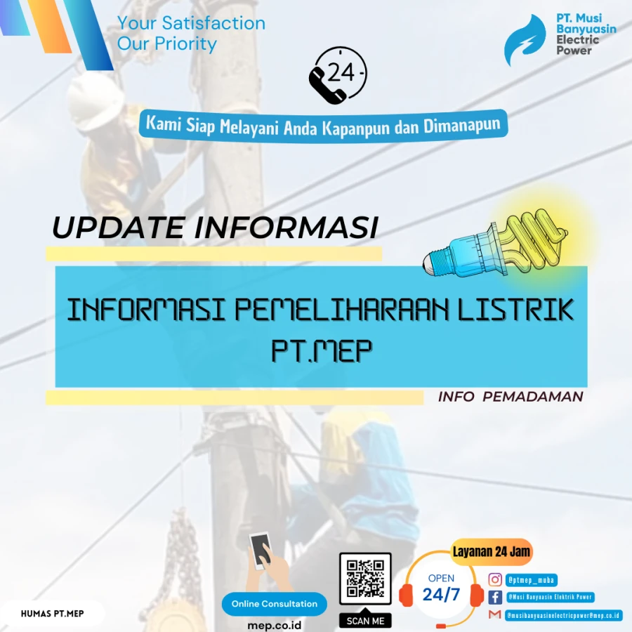 Jadwal Pemeliharaan dan Perbaikan Konstruksi Jaringan  PT.MEP Hari Selasa 8 Agustus 2023
