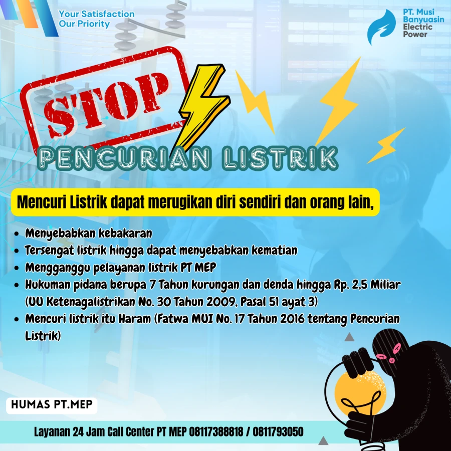 BAHAYA ! STOP PENCURIAN ARUS LISTRIK