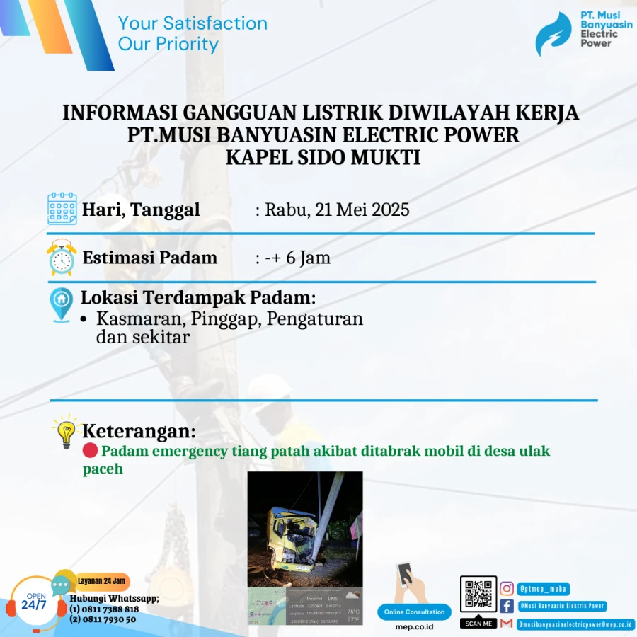 Informasi Padam Emergency 21 Mei 2025