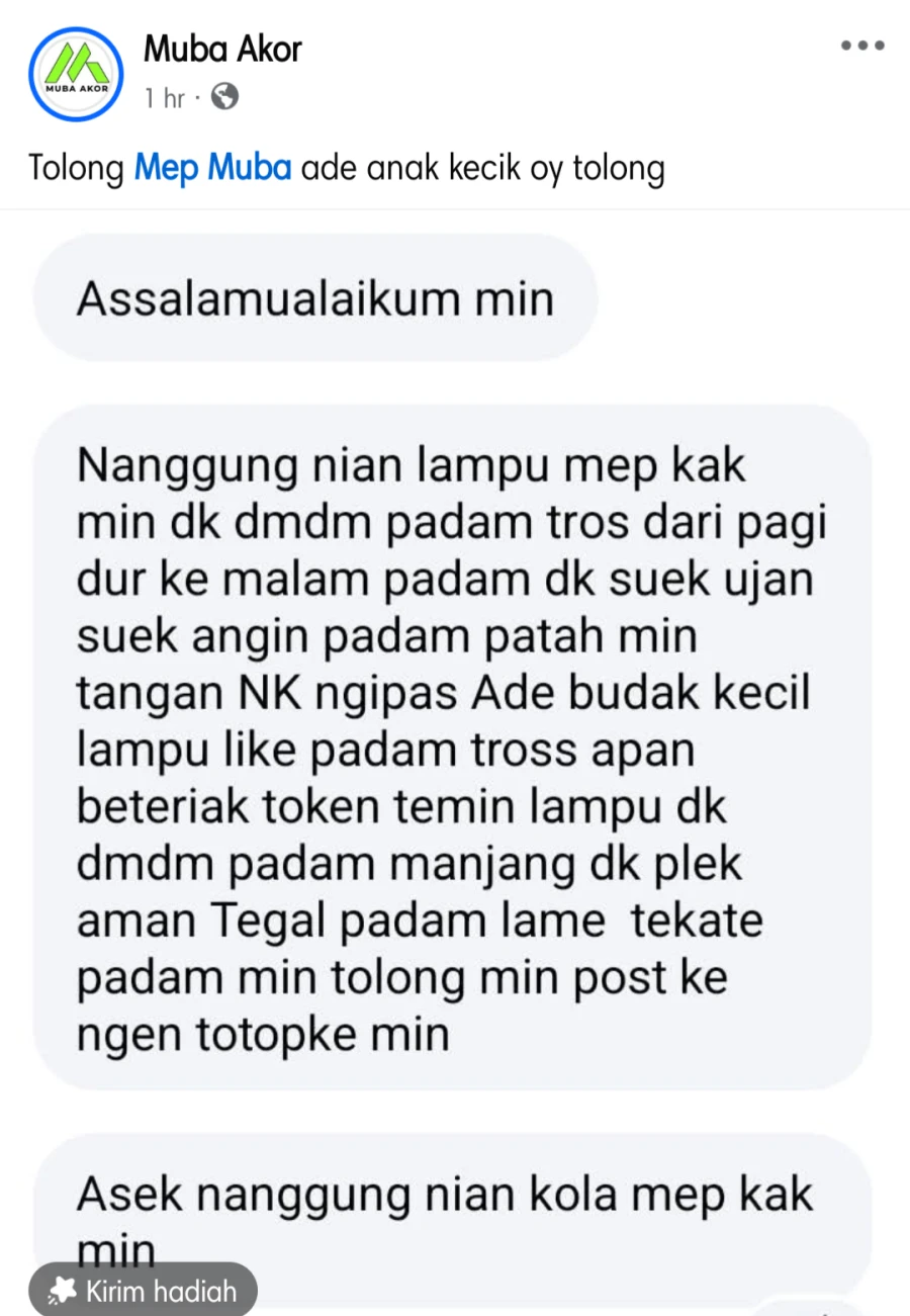 PT MEP Tanggapi Keluhan Pelanggan Akibat Pemadaman Listrik Khususnya di Wilayah Plakat Tinggi