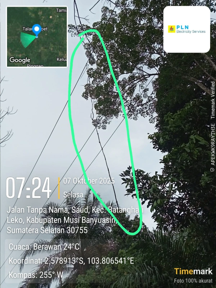 Informasi penyebab pemadaman wilayah kapel Keluang- Batang Hari Leko tanggal 07/10/2025